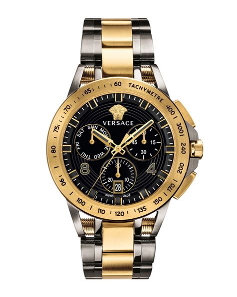 versace mens gold watch|Versace chronograph watch.